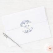 Blue Chinoiserie Vintage Floral Baptism Envelope ラウンドシール (封筒)