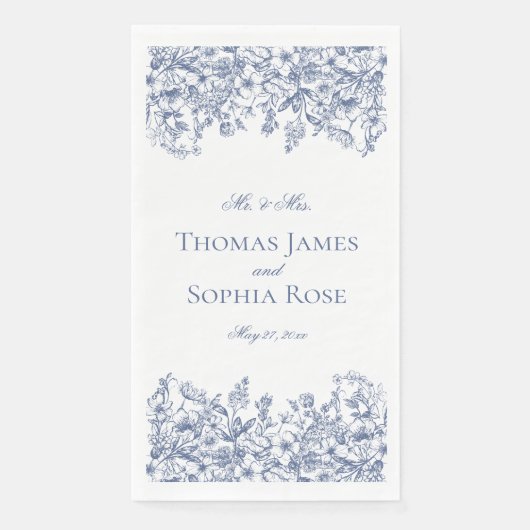 Blue Chinoiserie Vintage Floral Wedding (正面)