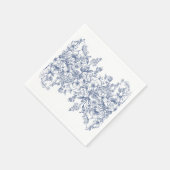 Blue Chinoiserie Vintage Floral Wedding Dessert スタンダードカクテルナプキン (角)