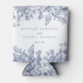 Blue Chinoiserie Vintage Floral Wedding Favors 缶クーラー (正面)