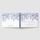 Blue Chinoiserie Vintage Floral Wedding Guestbook ゲストブック (全面)