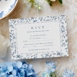 Blue Chinoiserie Wedding 出欠カード