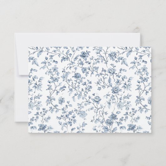 Blue Chinoiserie Wedding 出欠カード (裏面)