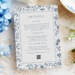 Blue Chinoiserie Wedding Details エンクロージャーカード