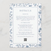 Blue Chinoiserie Wedding Details エンクロージャーカード (正面)