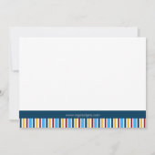 blue choo choo train first birthday photo招待状 招待状 (裏面)