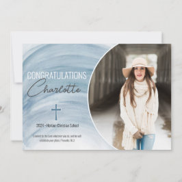 Blue Christian Graduation Photo発表 案内状