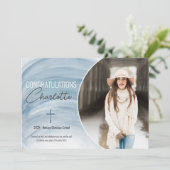 Blue Christian Graduation Photo発表 案内状 (スタンド正面)