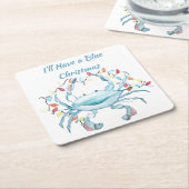 Blue Christmas Coasters スクエアペーパーコースター (アングル)