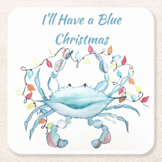 Blue Christmas Coasters スクエアペーパーコースター (正面)