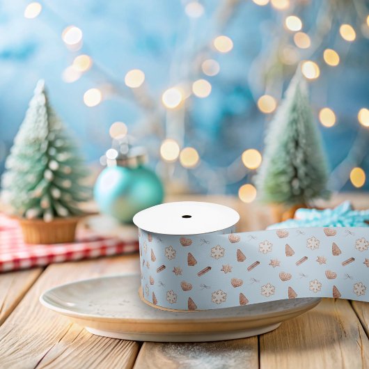 Blue Christmas Cookieスワップ交換 サテンリボン