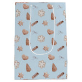 Blue Christmas Cookieスワップ交換 ミディアムペーパーバッグ (裏面)