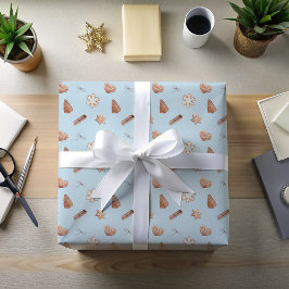 Blue Christmas Cookieスワップ交換 ラッピングペーパー