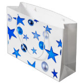 Blue Christmas Decorationオーナメント写真 ラージペーパーバッグ (裏面アングル)