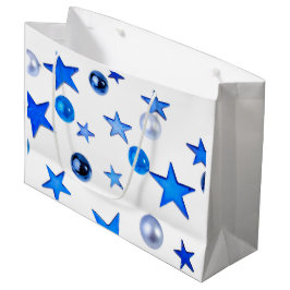 Blue Christmas Decorationオーナメント写真 ラージペーパーバッグ