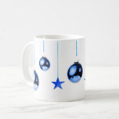 Blue Christmas Decoration Balls写真 コーヒーマグカップ (正面左)