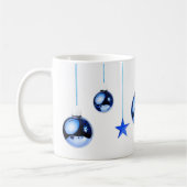 Blue Christmas Decoration Balls写真 コーヒーマグカップ (左)