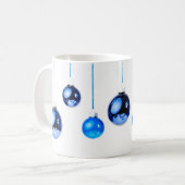 Blue Christmas Decoration Balls写真 コーヒーマグカップ (正面左)