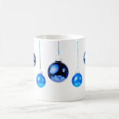 Blue Christmas Decoration Balls写真 コーヒーマグカップ (中央)
