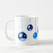Blue Christmas Decoration Balls写真 コーヒーマグカップ (左)