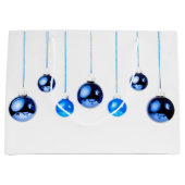 Blue Christmas Decoration Balls写真 ラージペーパーバッグ (正面)