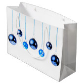 Blue Christmas Decoration Balls写真 ラージペーパーバッグ (裏面アングル)