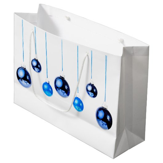 Blue Christmas Decoration Balls写真 ラージペーパーバッグ (正面アングル)