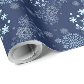 Blue Christmas Elegant Snowflake Pattern ラッピングペーパー (ロールコーナー)