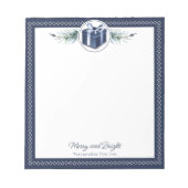 Blue Christmas Gift Personalized ノートパッド (正面)