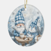 Blue Christmas Gnome  セラミックオーナメント (左)