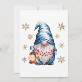 Blue Christmas Gnome Baby Shower 招待状 (裏面)