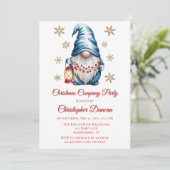 Blue Christmas Gnome Company Party 招待状 (スタンド正面)