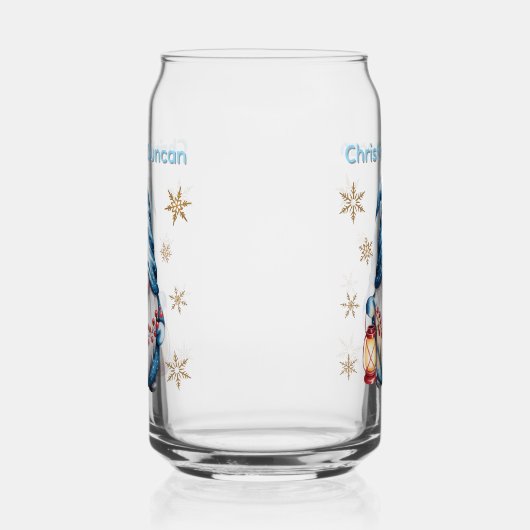 Blue Christmas Gnome with Red Lantern Berries ガラス缶 (右)