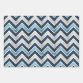 Blue Christmas Holiday Pattern ラッピングペーパーシート (正面)