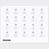  Blue Christmas Modern Snowflake for Business スクエアシール (シート)