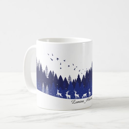 Blue Christmas Mug コーヒーマグカップ (正面左)