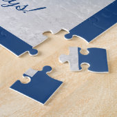 Blue Christmas Multiple Ornaments 11"x14" ジグソーパズル (側面)