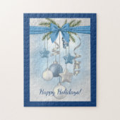 Blue Christmas Multiple Ornaments 11"x14" ジグソーパズル (縦)