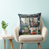 Blue Christmas Patterns 4 Photo Collage クッション (椅子)