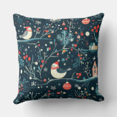 Blue Christmas Patterns  4 Photo Collage クッション (裏面)