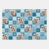 Blue Christmas Photo with お洒落 Type ラッピングペーパーシート (正面2)