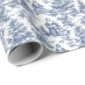 Blue Christmas Santa Toile ラッピングペーパー (ロールコーナー)
