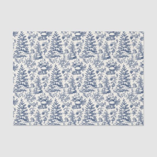Blue Christmas Santa Toile 薄葉紙 (正面)