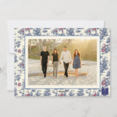 Blue Christmas Santa Toile Photo シーズンカード (裏面)