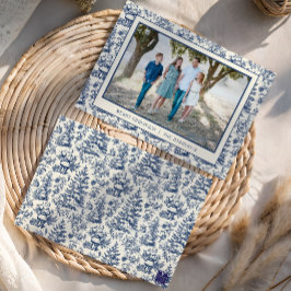 Blue Christmas Santa Toile Photo シーズンカード