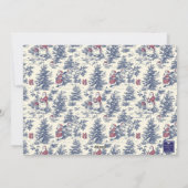 Blue Christmas Santa Toile Photo シーズンカード (裏面)