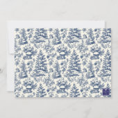 Blue Christmas Santa Toile Photo シーズンカード (裏面)