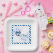 Blue Christmas Silver Bells  ペーパープレート (パーティー)