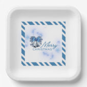 Blue Christmas Silver Bells  ペーパープレート (正面)