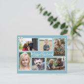 Blue Christmas Six Photos Message Postcard シーズンポストカード (スタンド正面)